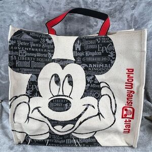 Walt Disney World Canvas Mickey Mouse LargeTote Bag EUC